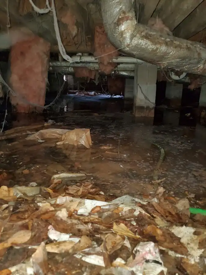 Crawl space flood assessment for Commercial Water Damage Restoration in South Charleston